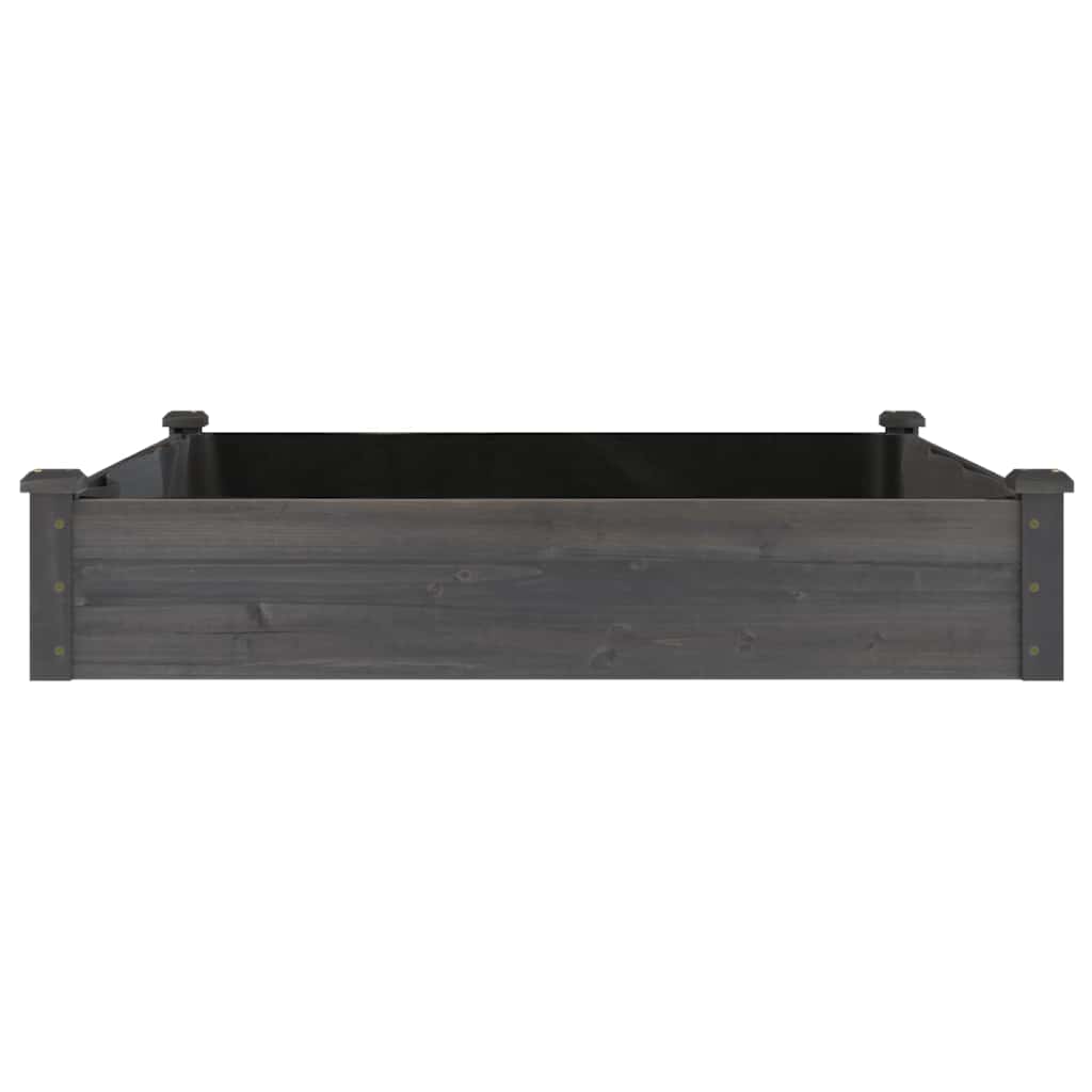 vidaXL Carré potager avec insert gris 120x120x25 cm Bois de sapin massif