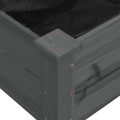 vidaXL Carré potager avec insert gris 120x120x25 cm Bois de sapin massif