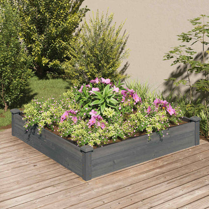 vidaXL Carré potager avec insert gris 120x120x25 cm Bois de sapin massif