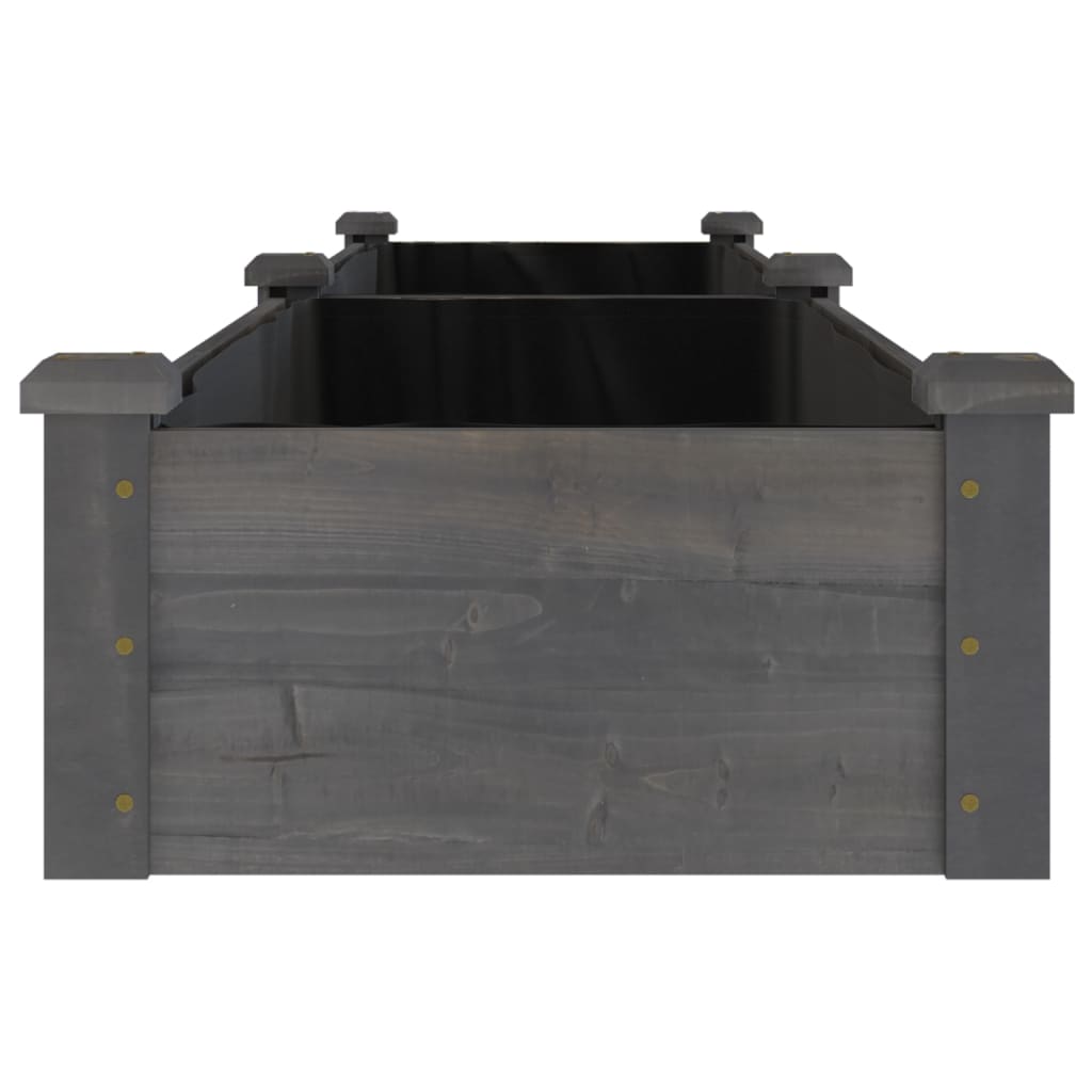 vidaXL Hochbeet mit Einsatz Grau 240x45x25 cm Massivholz Tanne