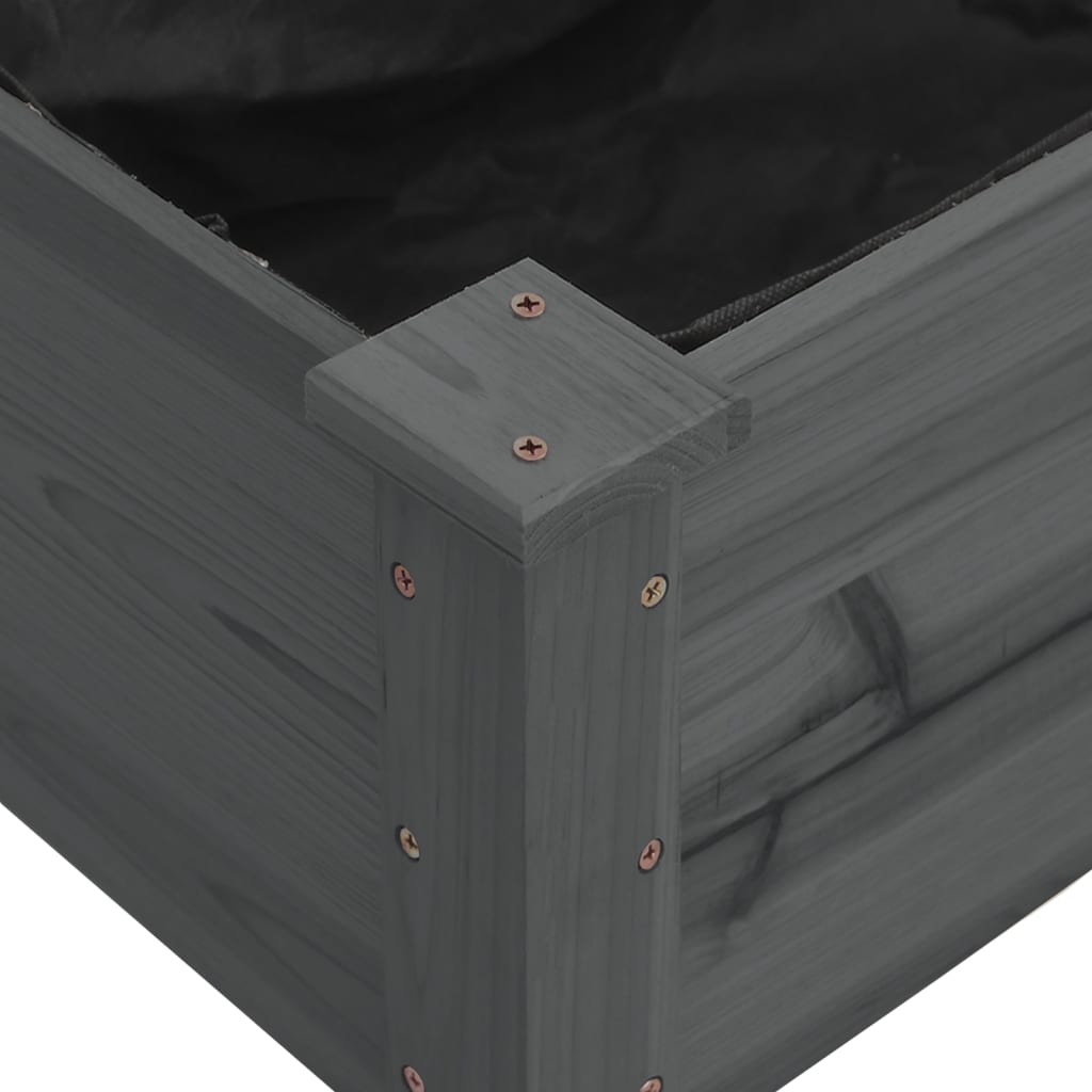 vidaXL Hochbeet mit Einsatz Grau 240x45x25 cm Massivholz Tanne