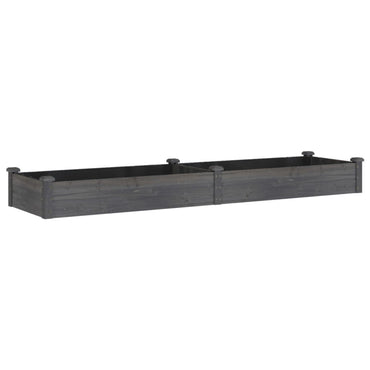 vidaXL Hochbeet mit Einsatz Grau 240x60x25 cm Massivholz Tanne