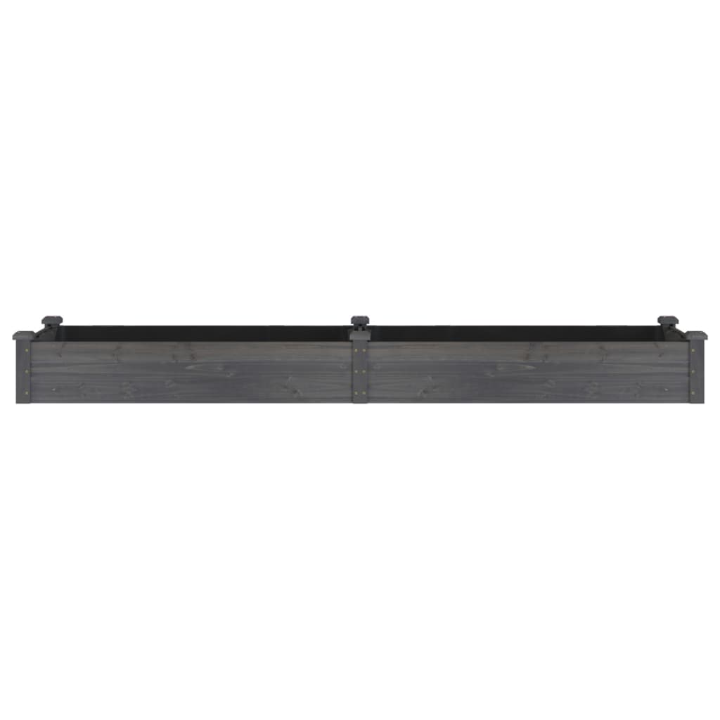vidaXL Hochbeet mit Einsatz Grau 240x60x25 cm Massivholz Tanne