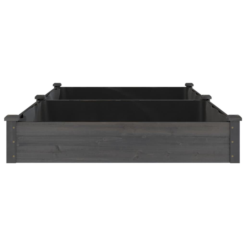 vidaXL Hochbeet mit Einsatz Grau 240x120x25 cm Massivholz Tanne