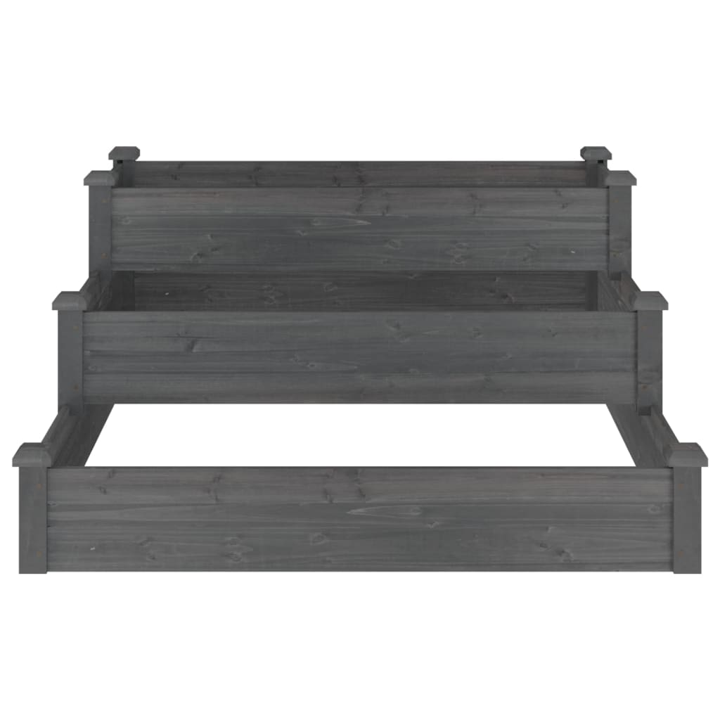vidaXL Hochbeet Grau 120x120x56 cm Massivholz Tanne