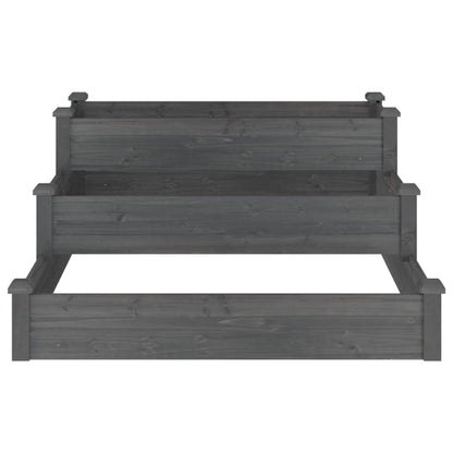 vidaXL Hochbeet Grau 120x120x56 cm Massivholz Tanne