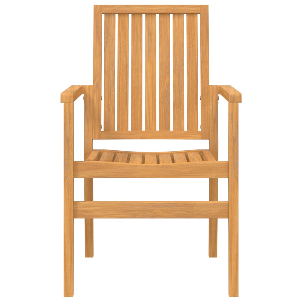 vidaXL Chaises de jardin empilables 2 pcs 56,5x57,5x91 cm Teck massif