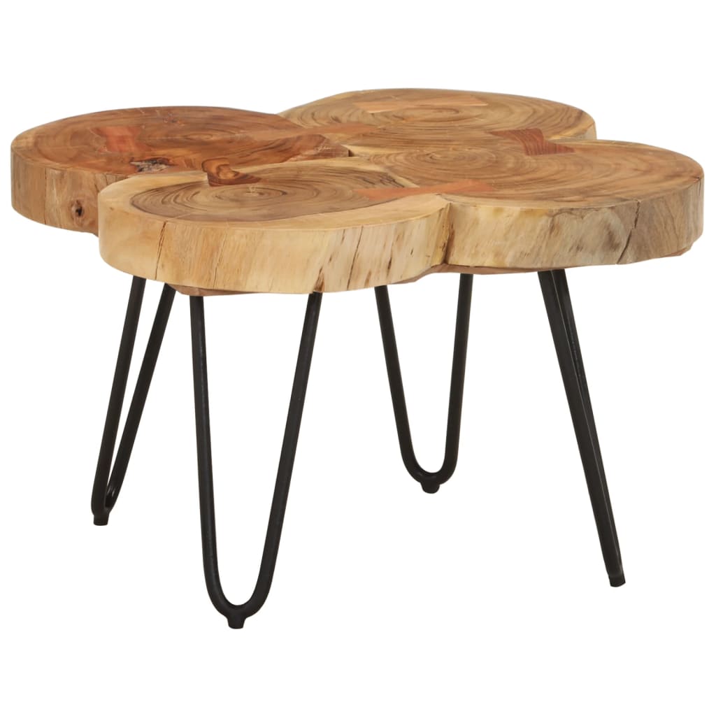 vidaXL Couchtisch 36 cm 4 Stämme Massivholz Akazie