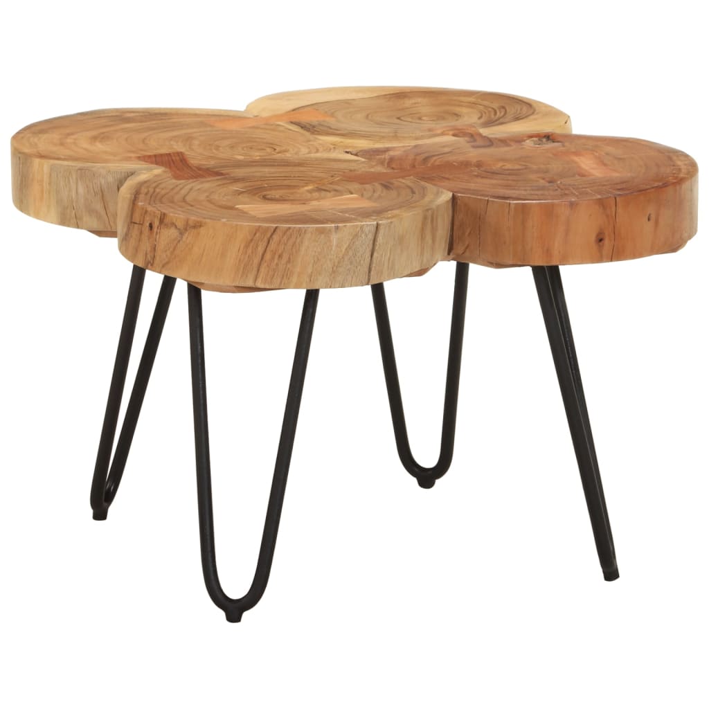 vidaXL Couchtisch 36 cm 4 Stämme Massivholz Akazie