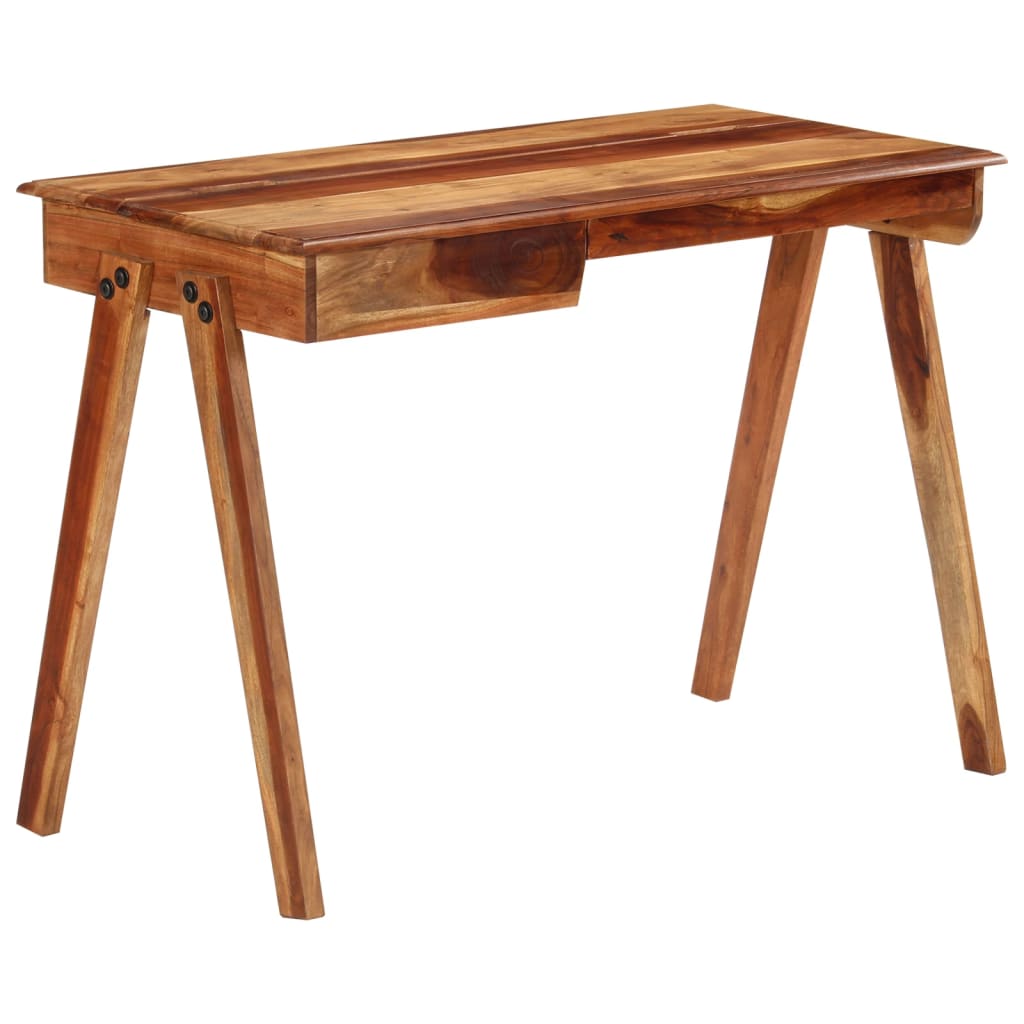 vidaXL Bureau avec tiroir 110x50x77 cm Bois d'acacia massif