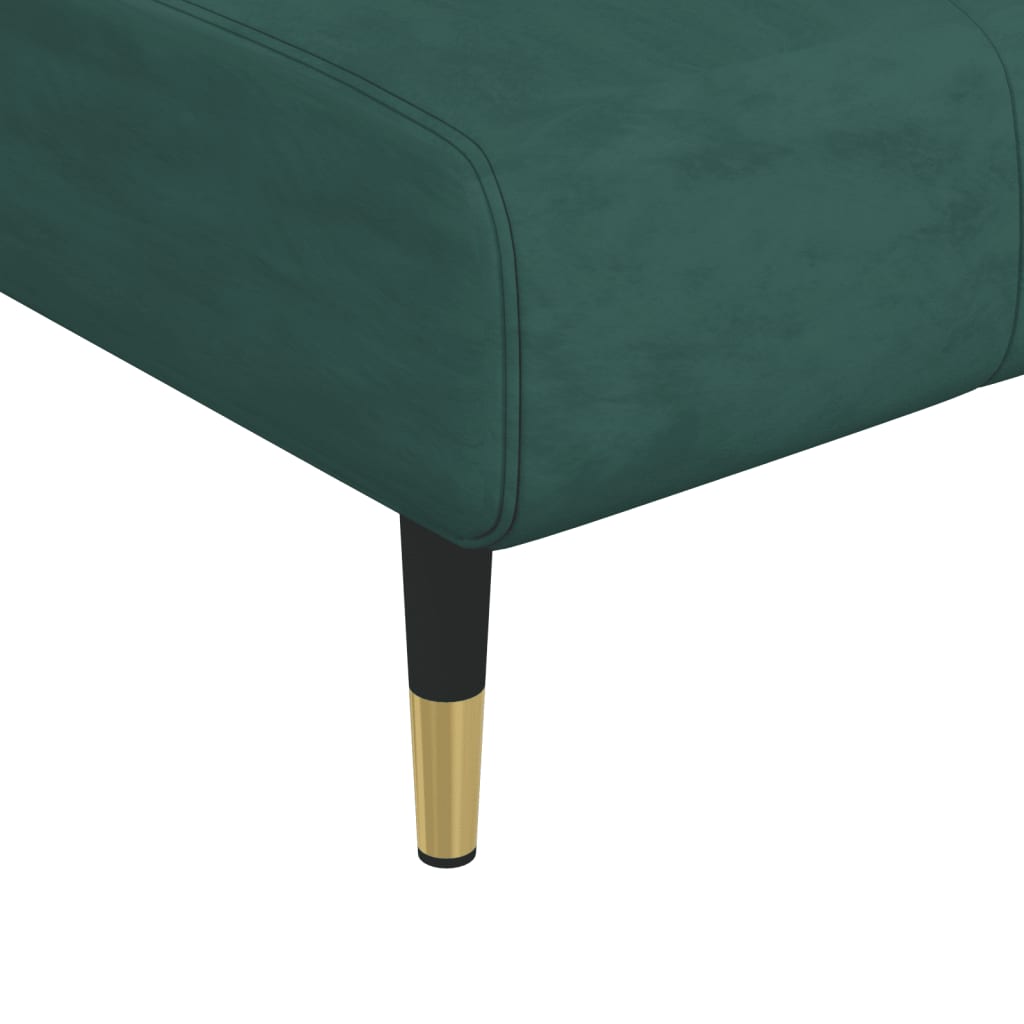 vidaXL Schlafsofa in L-Form Dunkelgrün 275x140x70 cm Samt