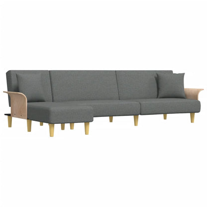 vidaXL Canapé-lit en L Gris foncé 279x140x70 cm Tissu