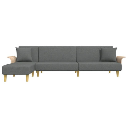 vidaXL Canapé-lit en L Gris foncé 279x140x70 cm Tissu
