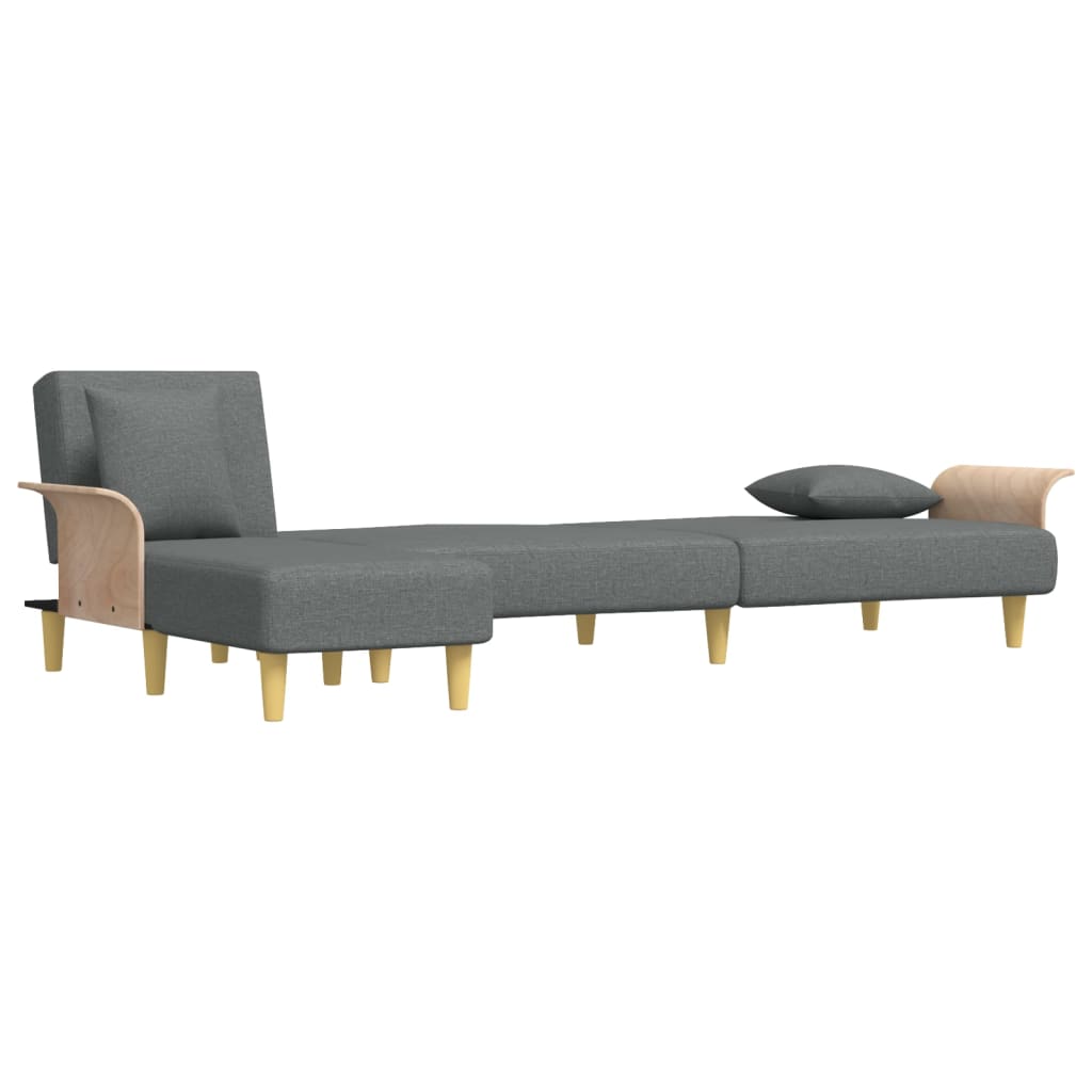vidaXL Canapé-lit en L Gris foncé 279x140x70 cm Tissu