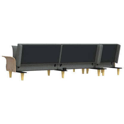 vidaXL Canapé-lit en L Gris foncé 279x140x70 cm Tissu