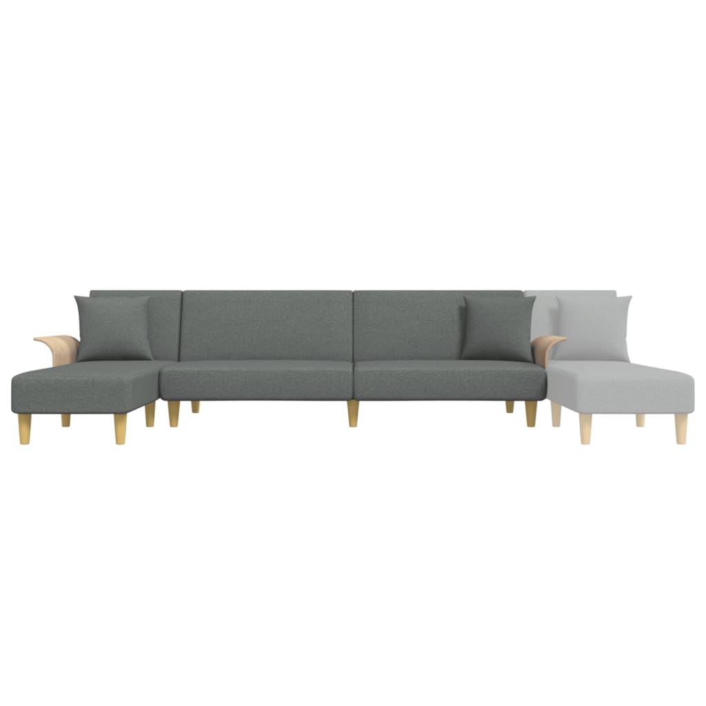vidaXL Canapé-lit en L Gris foncé 279x140x70 cm Tissu