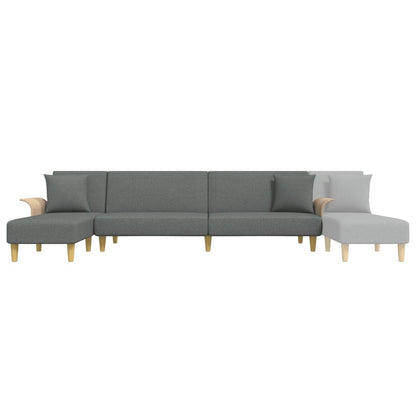 vidaXL Canapé-lit en L Gris foncé 279x140x70 cm Tissu