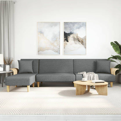 vidaXL Canapé-lit en L Gris foncé 279x140x70 cm Tissu