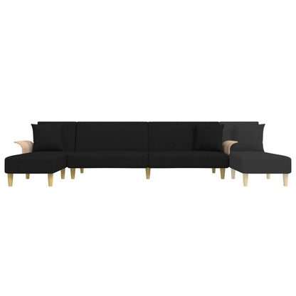 vidaXL Canapé-lit en L Noir 279x140x70 cm Tissu