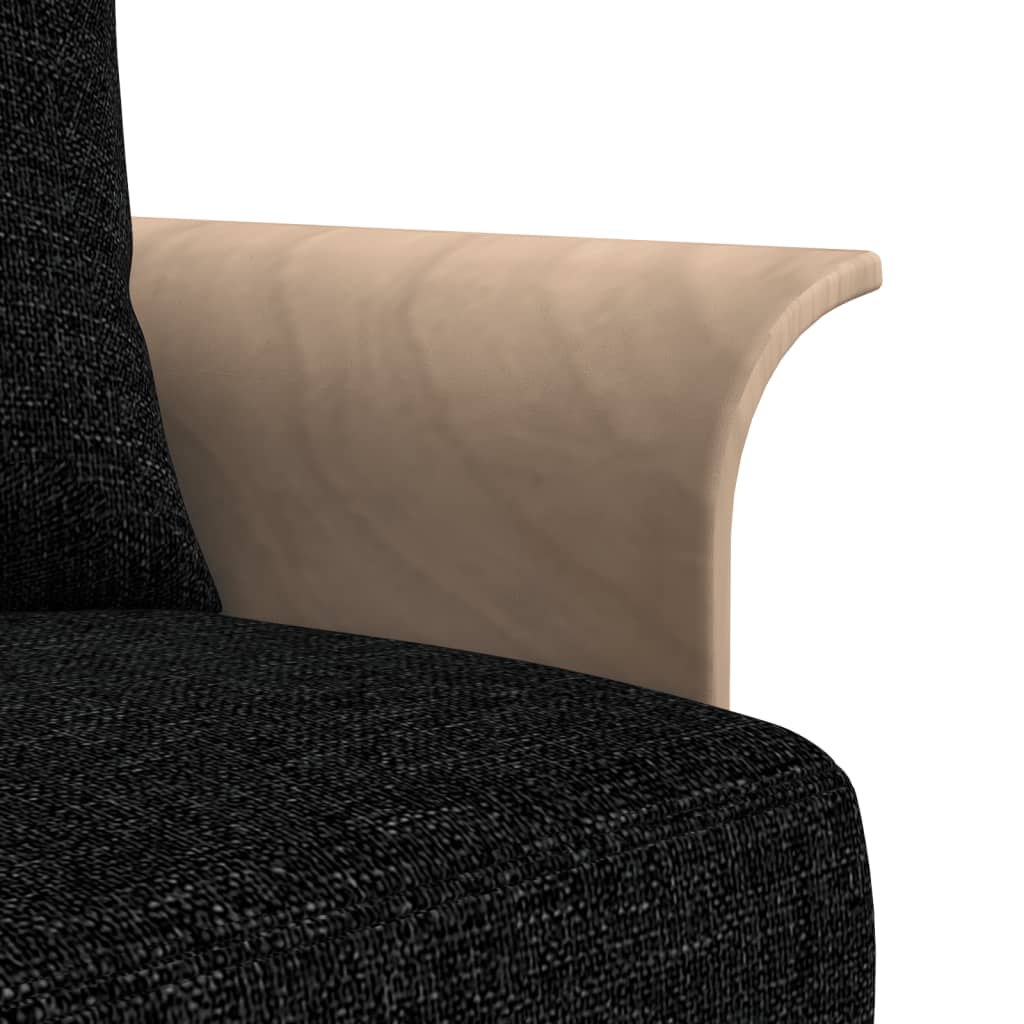 vidaXL Canapé-lit en L Noir 279x140x70 cm Tissu