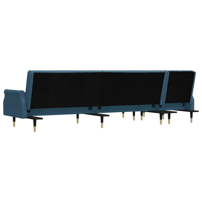 vidaXL Schlafsofa in L-Form Blau 271x140x70 cm Samt