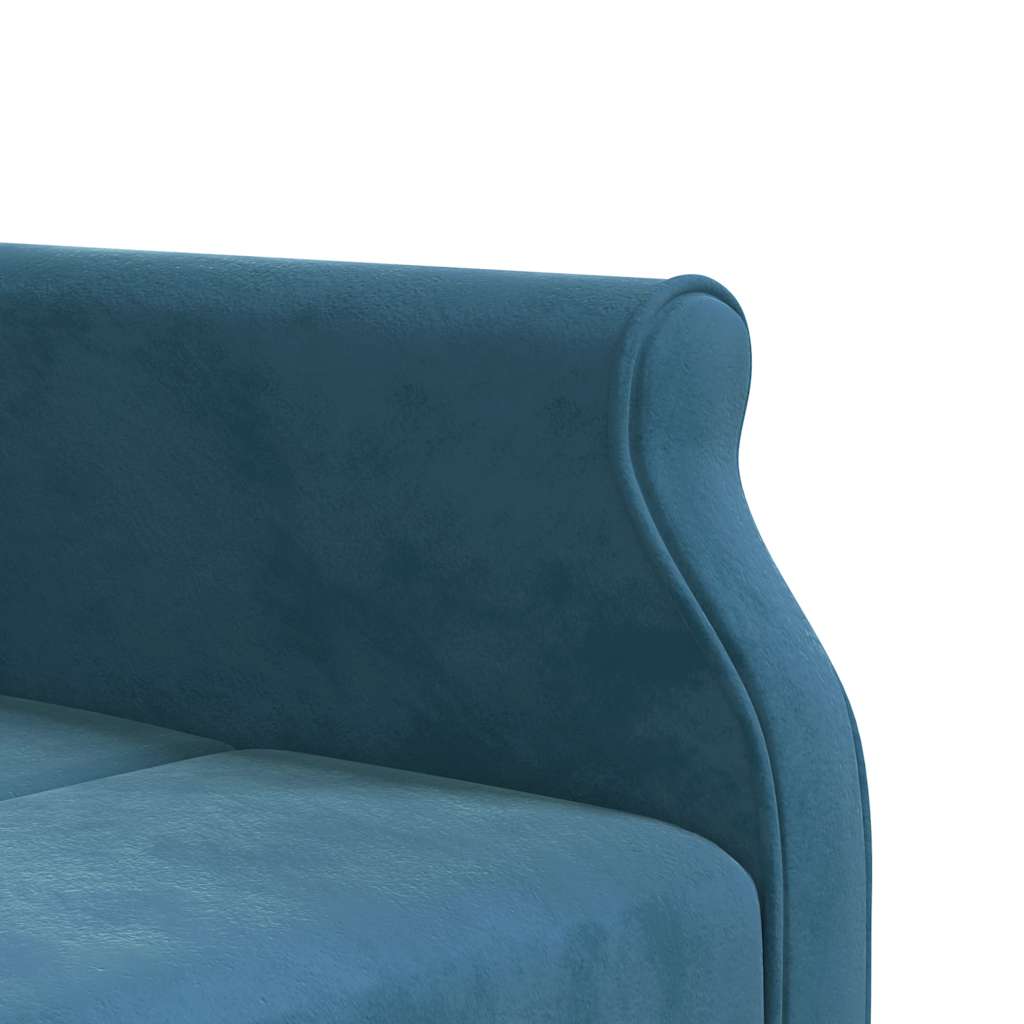vidaXL Schlafsofa in L-Form Blau 271x140x70 cm Samt