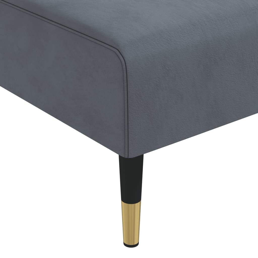 vidaXL Schlafsofa in L-Form Dunkelgrau 271x140x70 cm Samt