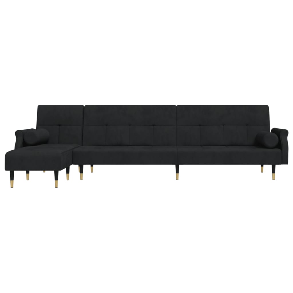 vidaXL Schlafsofa in L-Form Schwarz 271x140x70 cm Samt