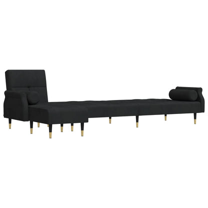 vidaXL Schlafsofa in L-Form Schwarz 271x140x70 cm Samt