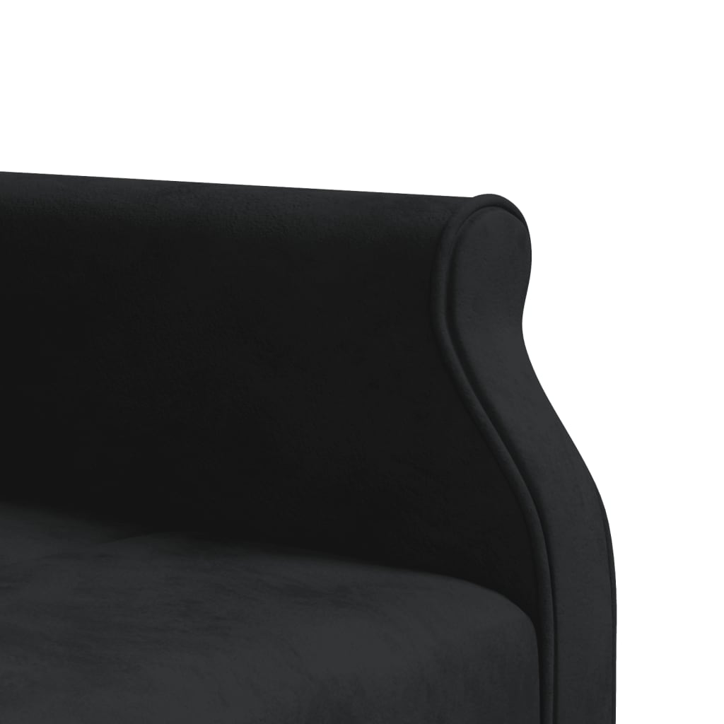 vidaXL Schlafsofa in L-Form Schwarz 271x140x70 cm Samt