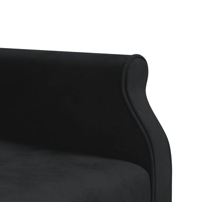 vidaXL Schlafsofa in L-Form Schwarz 271x140x70 cm Samt