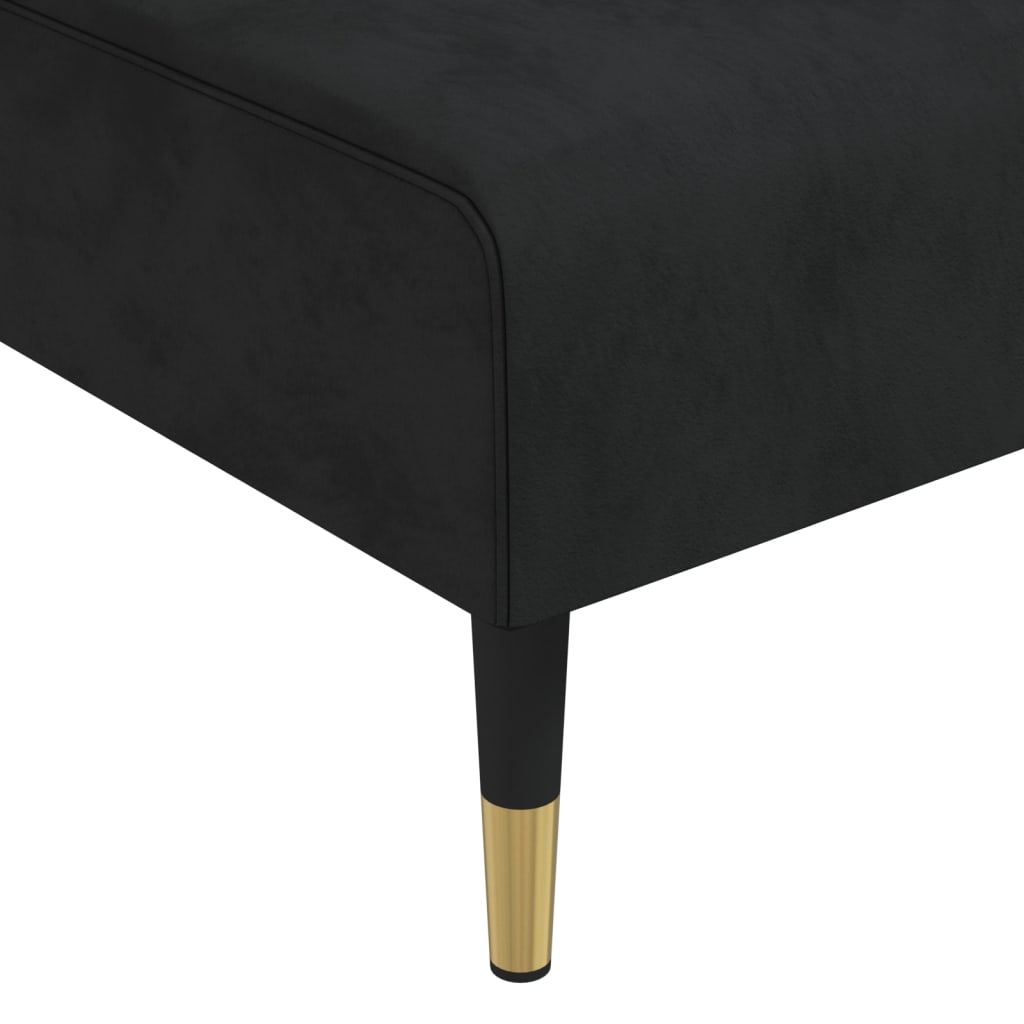 vidaXL Schlafsofa in L-Form Schwarz 271x140x70 cm Samt