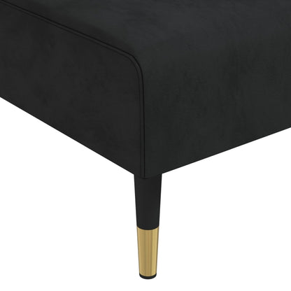vidaXL Schlafsofa in L-Form Schwarz 271x140x70 cm Samt