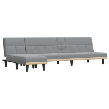vidaXL Schlafsofa in L-Form Hellgrau 255x140x70 cm Stoff