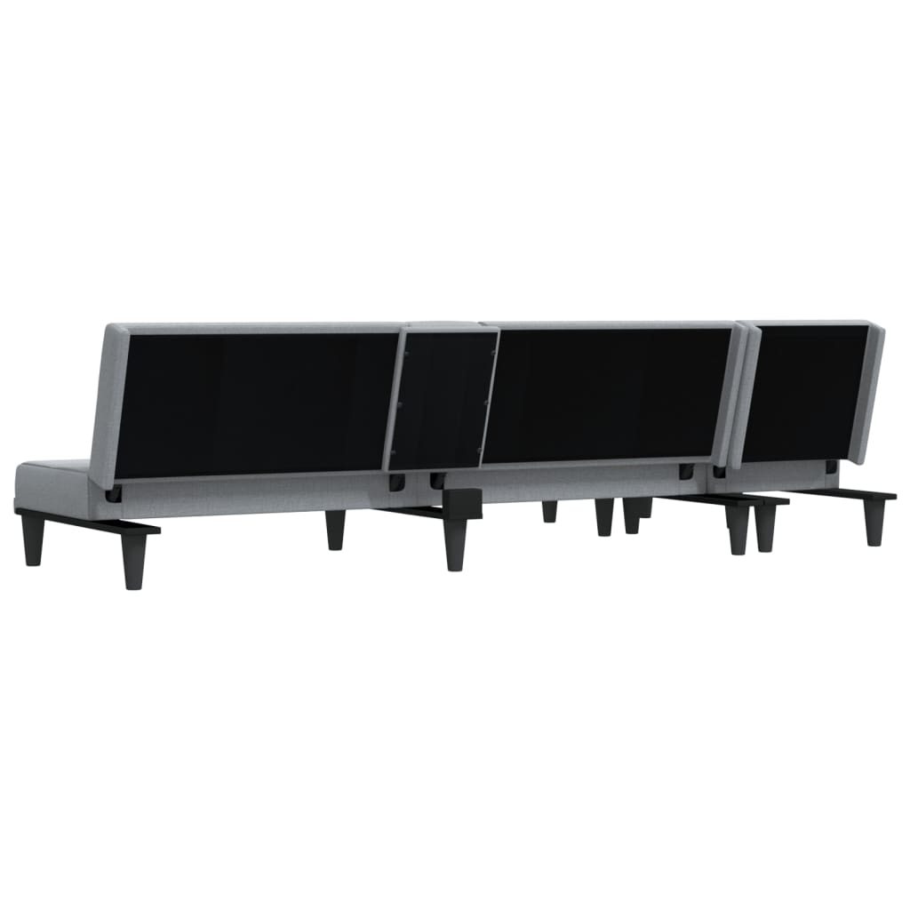 vidaXL Schlafsofa in L-Form Hellgrau 255x140x70 cm Stoff