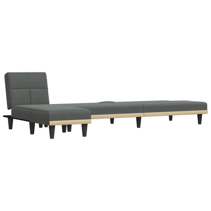 vidaXL Schlafsofa in L-Form Dunkelgrau 255x140x70 cm Stoff