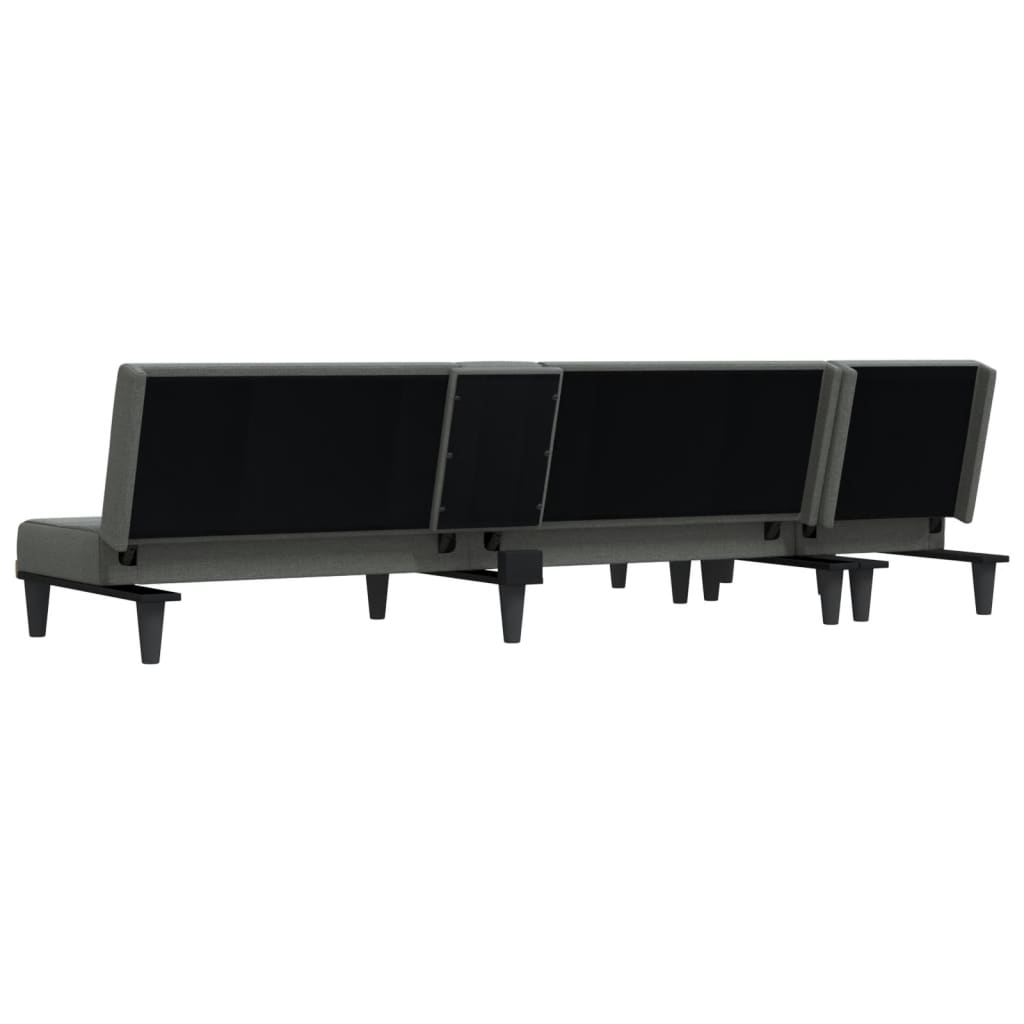 vidaXL Schlafsofa in L-Form Dunkelgrau 255x140x70 cm Stoff