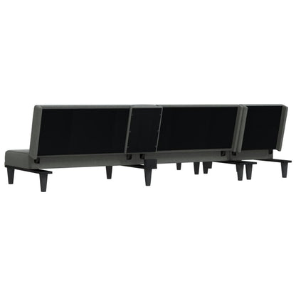 vidaXL Schlafsofa in L-Form Dunkelgrau 255x140x70 cm Stoff