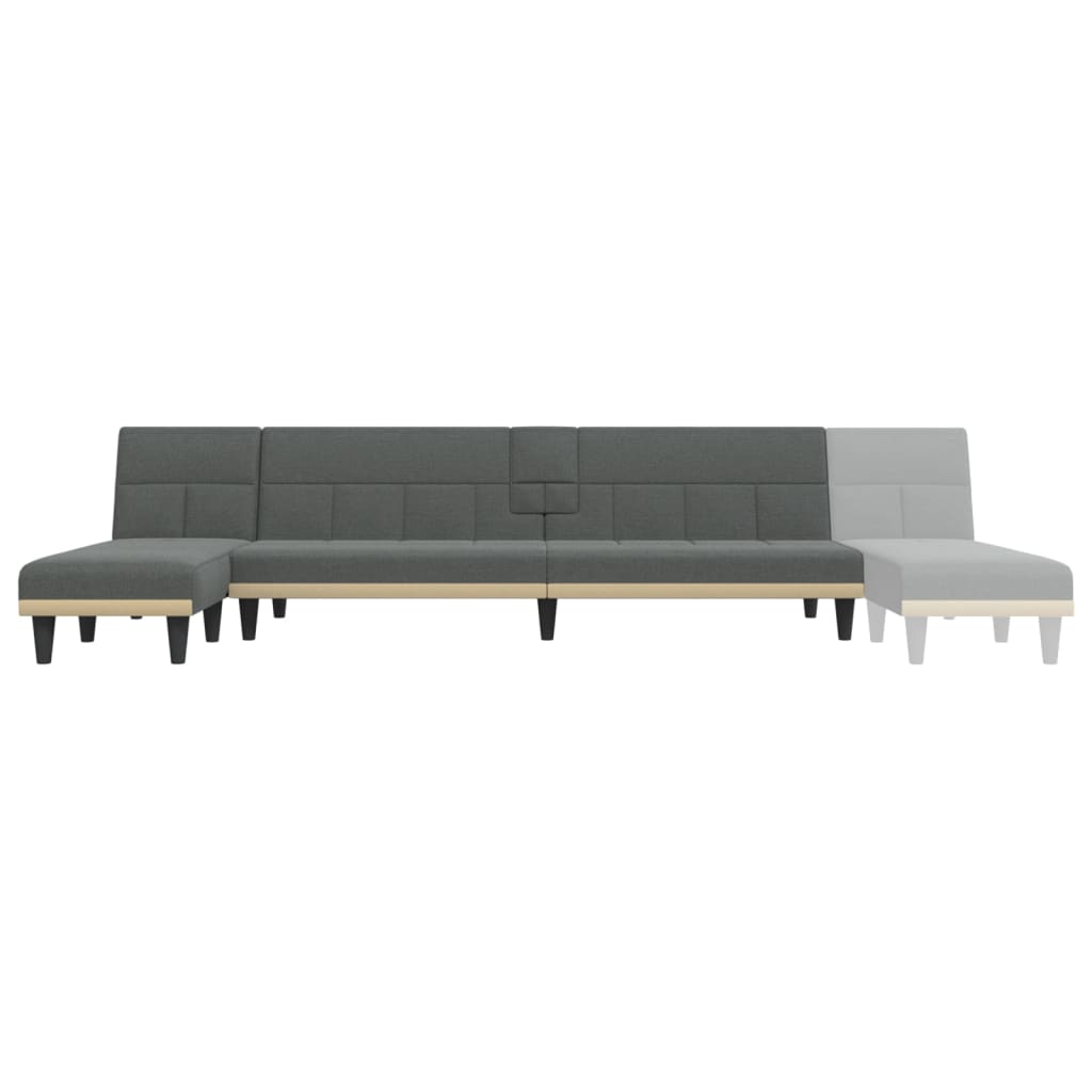 vidaXL Schlafsofa in L-Form Dunkelgrau 255x140x70 cm Stoff