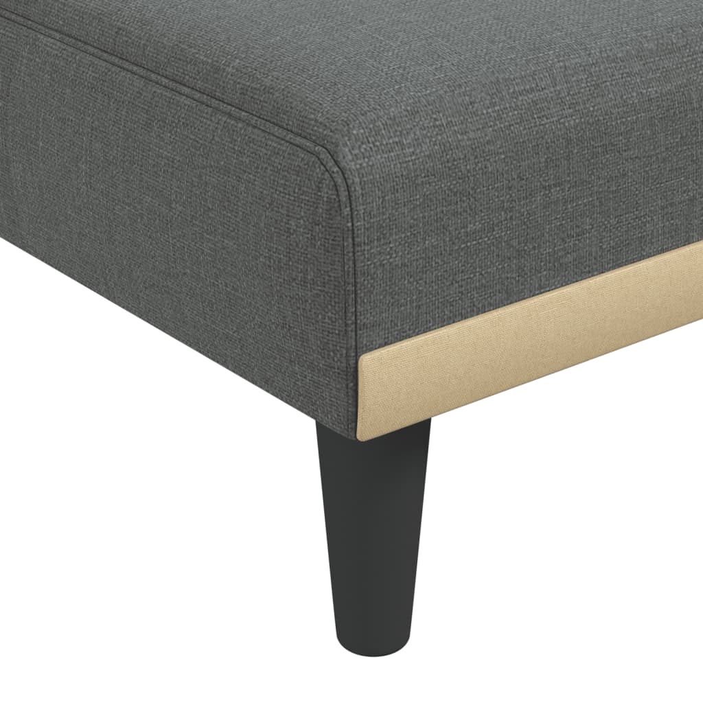 vidaXL Schlafsofa in L-Form Dunkelgrau 255x140x70 cm Stoff