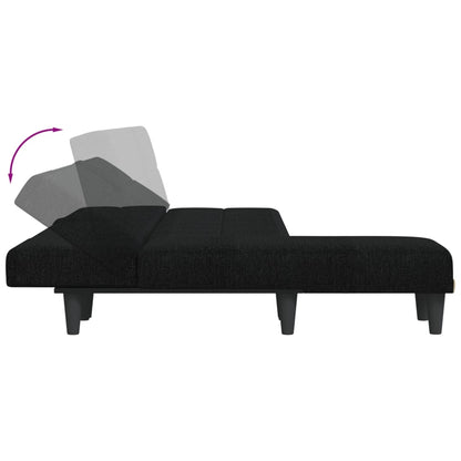 vidaXL Canapé-lit d'angle Noir 255x140x70 cm Tissu