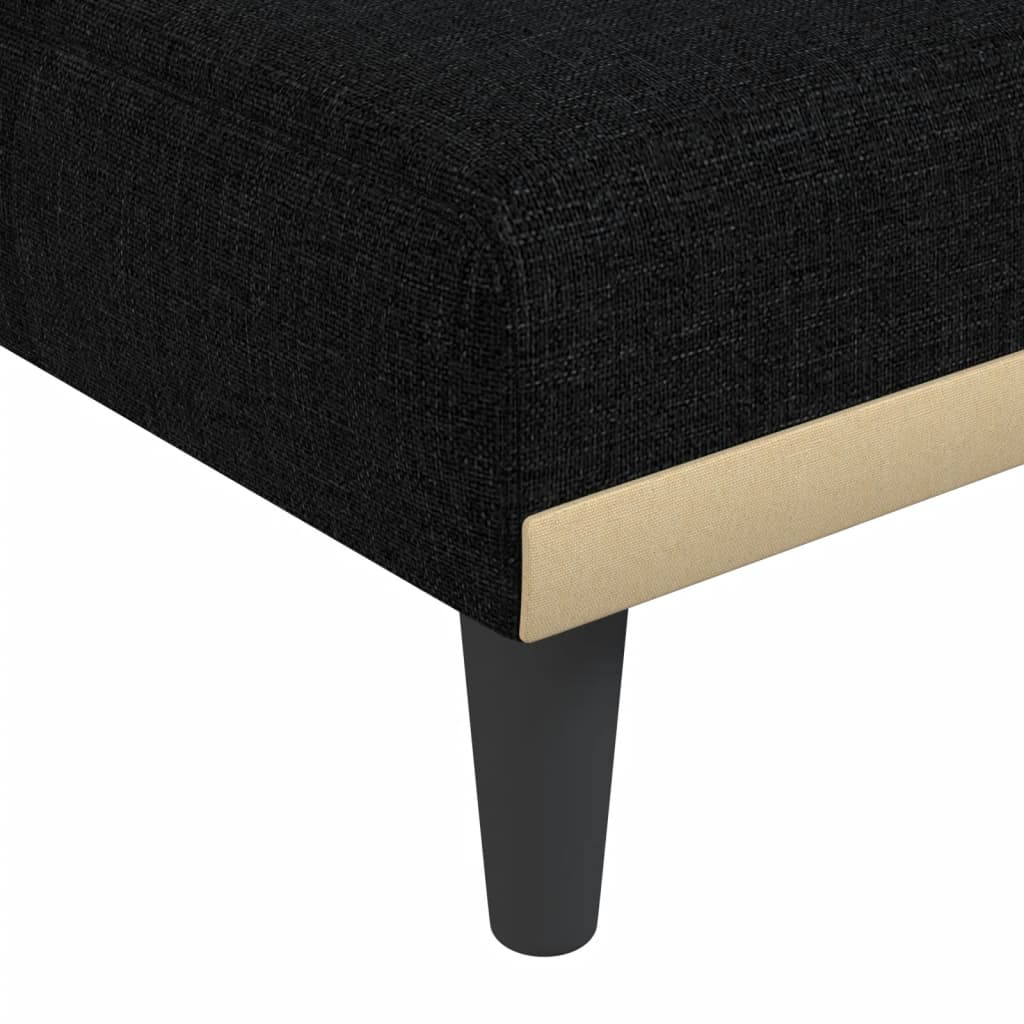 vidaXL Canapé-lit d'angle Noir 255x140x70 cm Tissu