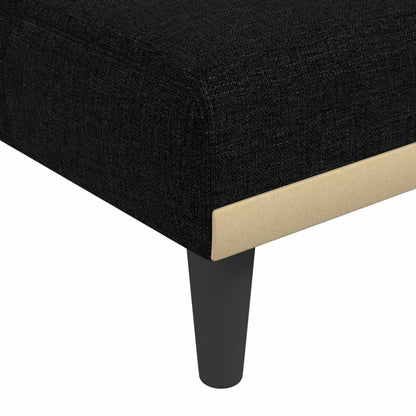 vidaXL Canapé-lit d'angle Noir 255x140x70 cm Tissu