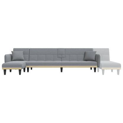 vidaXL Schlafsofa in L-Form Hellgrau 275x140x70 cm Stoff