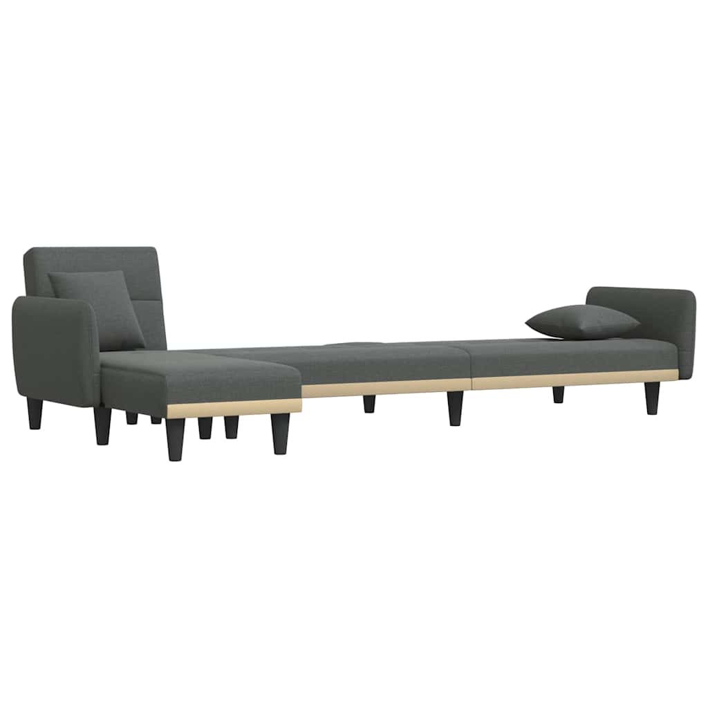 vidaXL Schlafsofa in L-Form Dunkelgrau 275x140x70 cm Stoff