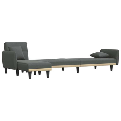 vidaXL Schlafsofa in L-Form Dunkelgrau 275x140x70 cm Stoff