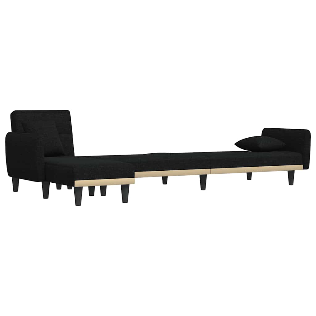 vidaXL Schlafsofa in L-Form Schwarz 275x140x70 cm Stoff