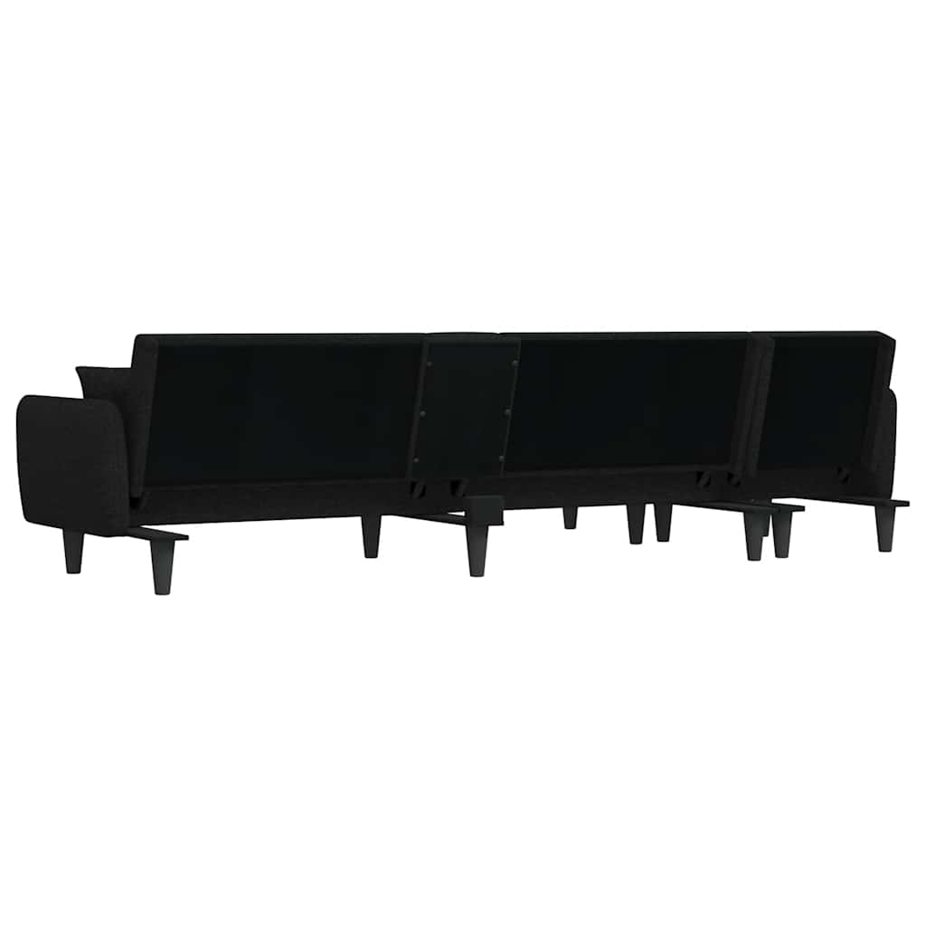 vidaXL Schlafsofa in L-Form Schwarz 275x140x70 cm Stoff