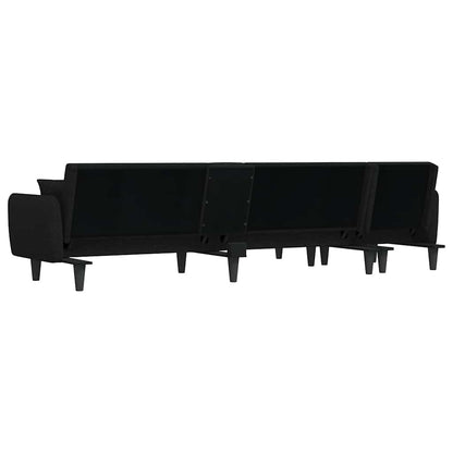 vidaXL Schlafsofa in L-Form Schwarz 275x140x70 cm Stoff