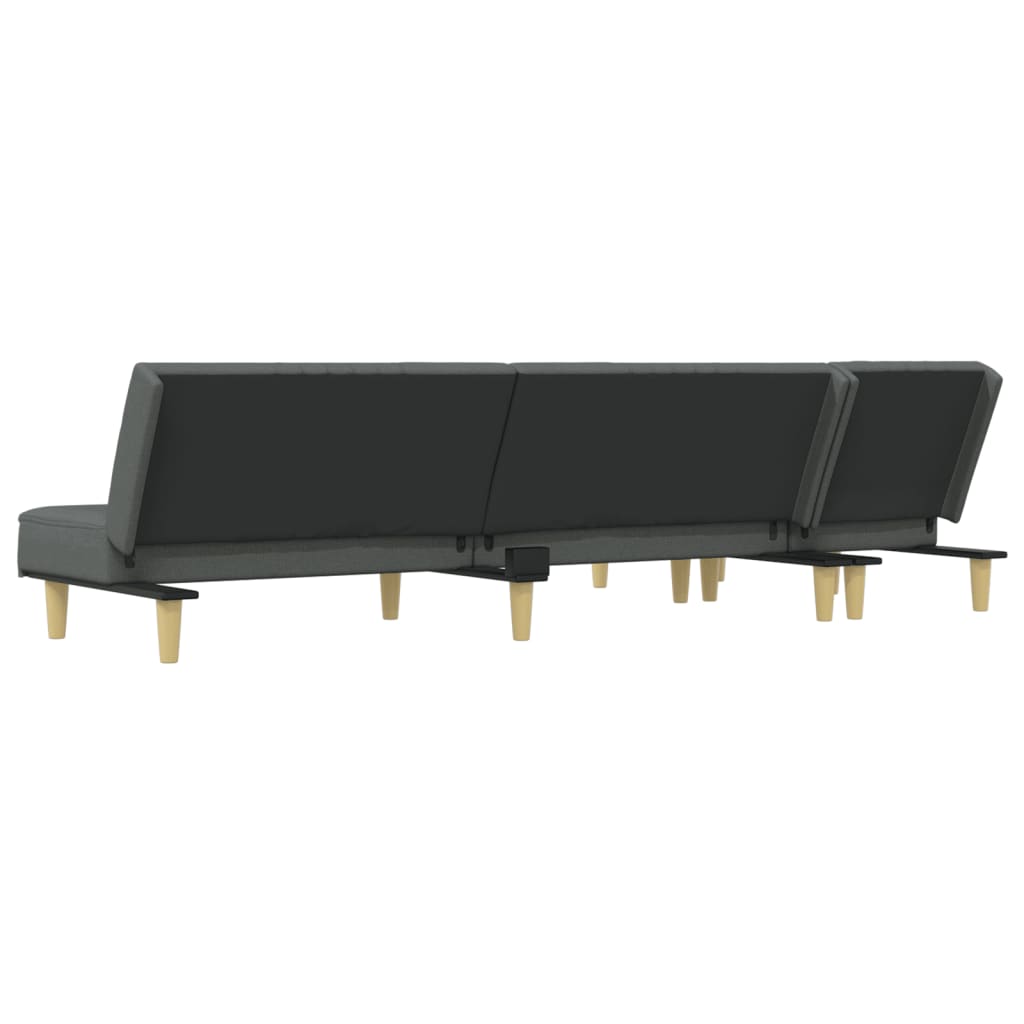 vidaXL Schlafsofa in L-Form Dunkelgrau 255x140x70 cm Stoff